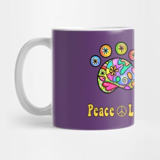 Peace Love Dogs, Retro Dog Gifts Mug